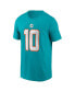 Men's Tyreek Hill Aqua Miami Dolphins Player Name and Number T-shirt