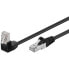 Wentronic CAT 5e Patch Cable 1x 90° Angled - F/UTP - 10 m - Black - 10 m - Cat5e - F/UTP (FTP) - RJ-45 - RJ-45