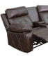 3-Seat Reclining Theater Seating Unit With Curved Cup Holders