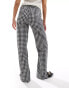 Фото #3 товара Daisy Street wide leg trousers in mono check