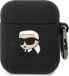 Фото #1 товара Karl Lagerfeld Etui Karl Lagerfeld KLA2RUNIKK Apple AirPods 2/1 cover czarny/black Silicone Karl Head 3D