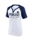 Фото #2 товара Women's White/Navy Penn State Nittany Lions Plus Size Best Squad Shimmer Raglan Notch Neck T-Shirt