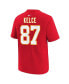 Big Boys Travis Kelce Red Kansas City Chiefs Player Name and Number T-shirt