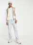 Фото #3 товара Hollister monogram logo sherpa lined shawl collar full zip knit cardigan in tan