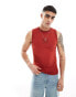 Фото #1 товара ASOS DESIGN muscle fit vest with chest print in red