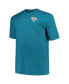 Фото #2 товара Men's Teal Distressed Jacksonville Jaguars Big and Tall Two-Hit Throwback T-shirt
