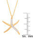 Diamond Accent Starfish Pendant 18" Necklace in Gold Plate