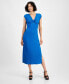 ფოტო #1 პროდუქტის Women's Rib-Knit Keyhole Twist-Front Midi Dress, Created for Macy's