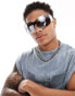 Spitfire sleaford oversized shield sunglasses in silver mirror - фото #3