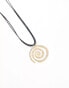 Фото #3 товара DesignB London Curve cord necklace with swirl pendant in gold