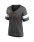 Фото #3 товара Women's Heathered Charcoal San Francisco Giants Wordmark V-Neck Tri-Blend T-shirt