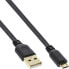 Фото #1 товара InLine Micro USB 2.0 Flat Cable USB A / Micro-B - black / gold - 3m