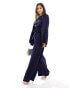 & Other Stories jumpsuit with half belt detail and split sleeves in dark blue 38 - фото #2