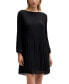 Women's Plisse Pleats Regular-Fit Crew-Neck Dress