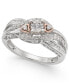 ფოტო #3 პროდუქტის Diamond Promise Ring (1/4 ct. t.w.) in Sterling Silver & 14k Rose Gold-Plate