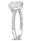 Фото #4 товара Moissanite Heart 2-Stone Ring 2 1/8 ct. t.w in Sterling Silver