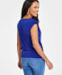 ფოტო #2 პროდუქტის Women's V-Neck Ruched-Shoulder Top, Created for Macy's