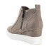 Фото #6 товара Journee Collection Womens Clara Round Toe Inside Zip Wedge Sneakers Taupe 9.5WD