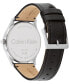 ფოტო #3 პროდუქტის Men's Ascend Black Leather Strap Watch 43mm