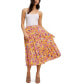 Printed Tiered Midi Skirt Multi Tropical Print