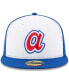 Фото #4 товара Men's White, Royal Atlanta Braves Cooperstown Collection 59FIFTY Fitted Hat
