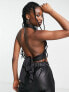 Фото #2 товара Signature 8 sateen halter neck in black