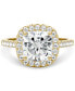 ფოტო #3 პროდუქტის Moissanite Cushion Halo Ring (2-7/8 ct. tw. Diamond Equivalent) in 14k Gold