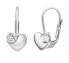 Delicate silver heart earrings with clear zircons Swarovski SILVEGO70462s