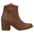 Фото #1 товара Dirty Laundry Unite Lizard Round Toe Cowboy Booties Womens Brown Casual Boots UN