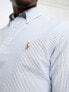 Фото #5 товара Polo Ralph Lauren icon logo stripe slim fit oxford shirt in blue/white