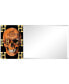 "Designer Skull" Rectangular Beveled Mirror on Free Floating Printed Tempered Art Glass, 24" x 48" x 0.4"