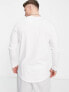 Jack & Jones Essentials cotton long sleeve top with curve hem in white - WHITE