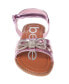 Фото #11 товара Big Girl's Strappy Sandal with Cute Rhinestone Tubular Bow Polyurethane Sandals