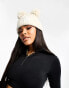 New Era NY pom pom beanie in light beige