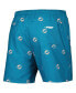 Фото #4 товара Men's Aqua Miami Dolphins Allover Print Mini Logo Shorts