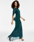 Фото #3 товара Women's Metallic Cape-Sleeve Gown