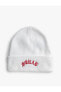 Фото #1 товара Шапка Koton Basic Knit Beanie EmbroideRed Folded Detail