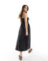 Фото #8 товара ASOS DESIGN soft denim cami midi dress with ruching detail in black