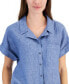 Фото #3 товара Women's 100% Linen Tie-Front Shirt, Created for Macy's