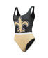 Фото #1 товара Women's Black New Orleans Saints Team One-Piece Swimsuit