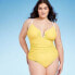 Фото #1 товара Women's Crepe U-Wire One Piece Swimsuit - Shade & Shore Yellow 20