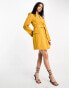 Фото #4 товара & Other Stories wool blend tie waist blazer mini dress in mustard