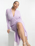 Фото #4 товара ASOS DESIGN Curve plunge neck batwing midi dress in lilac