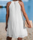 Women's Ivory Romance Round Neck Sleeveless Mini Beach Dress