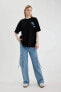 Kadın T-shirt Siyah B7057ax/bk81