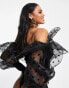 Фото #4 товара ASOS LUXE wire bardot lace body in black spot
