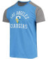 Фото #3 товара Men's Powder Blue, Heathered Gray Los Angeles Chargers Gridiron Classics Field Goal Slub T-shirt