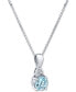 ფოტო #2 პროდუქტის Aquamarine (1/3 ct. t.w.) & Diamond Accent 18" Pendant Necklace in 14k White Gold