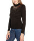 Фото #3 товара Women's Sequin Embellished Mock Neck Sweater