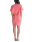 ფოტო #2 პროდუქტის Solid Color Loose Fit V Neck T Shirt Style Women's Knee Length Dress